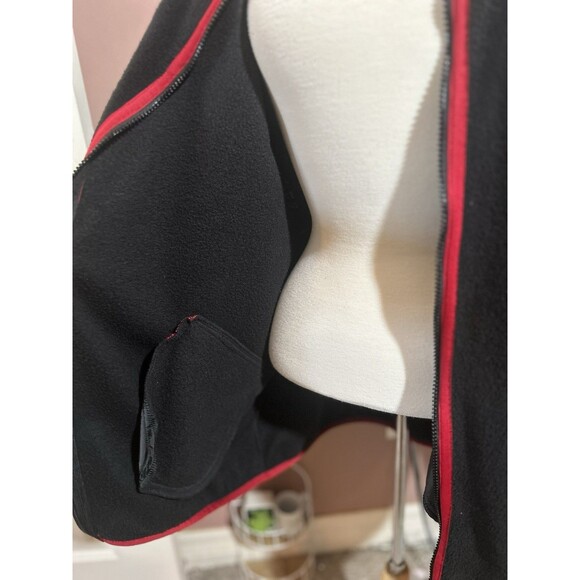 Bob Mackie Wearable Art Full Zip Jacket Womens M Embroidered Red Black Fleece - Picture 5 of 9